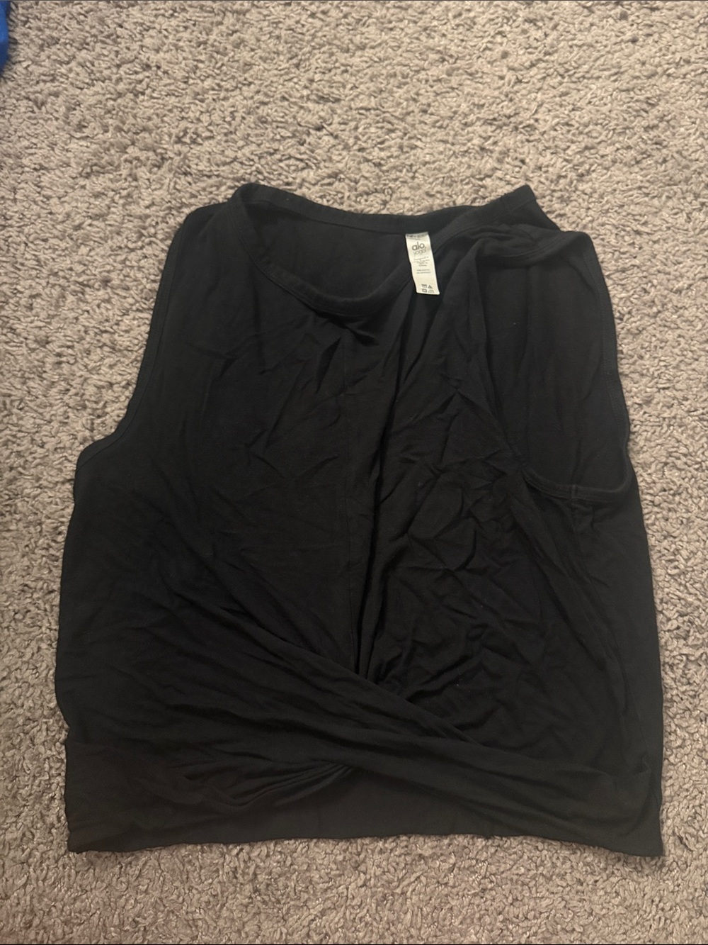 Women's Black Twist-Front Tank Top